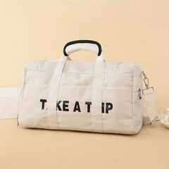 Nylon Letter Pattern Duffel Bag Short Trip Luggage Bag