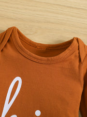 Casual & Comfy HI I M HERE Print Outfit Baby Boys Set