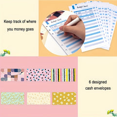 Cash Budget Envelope Set with 6 Holes 12 Envelopes 12 Budget Sheets