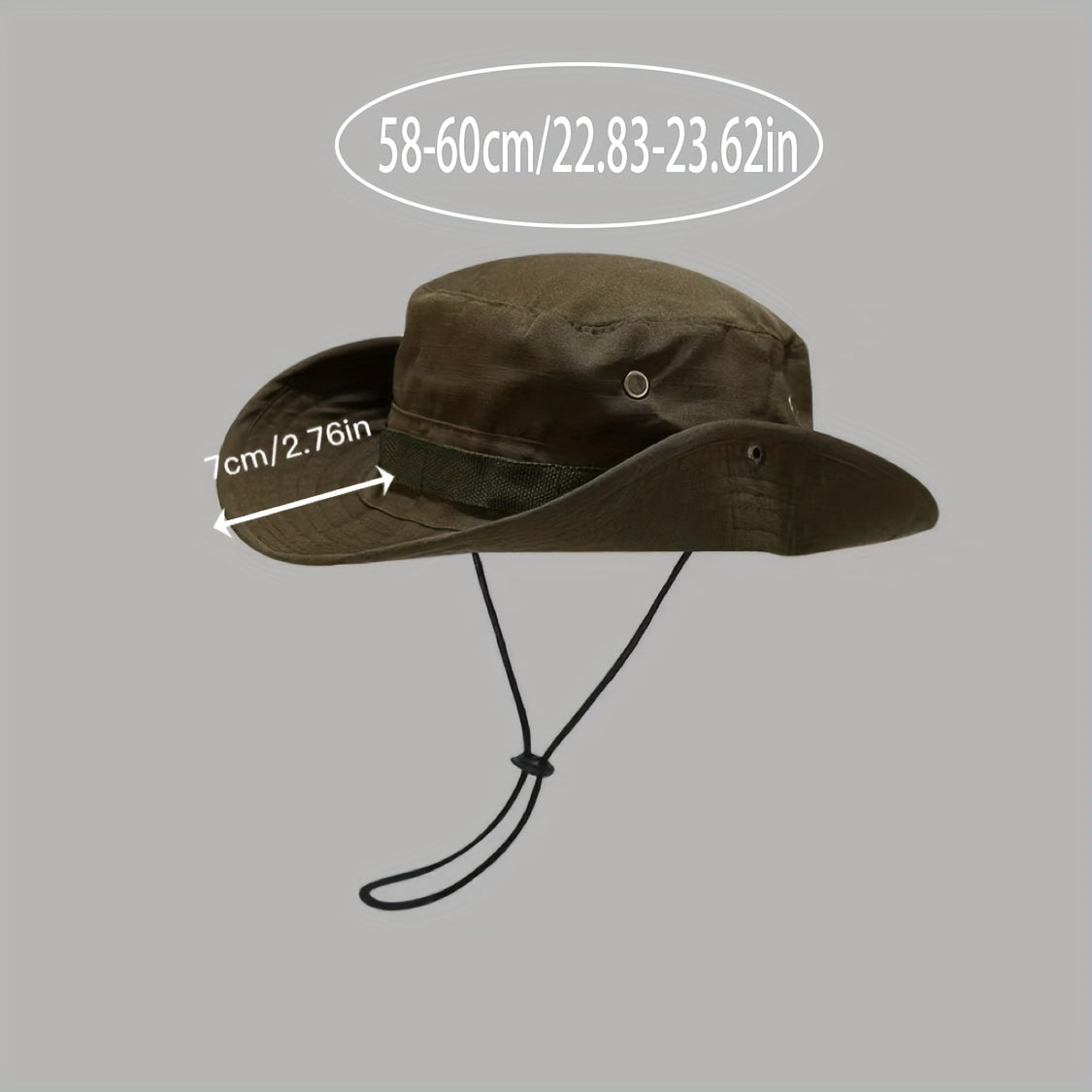Unisex Sunshade Bucket Hat with Drawstring for Outdoor Travel
