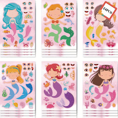 24pcs Mermaid Stickers Make Your Own Mermaid Stickers Party Favors