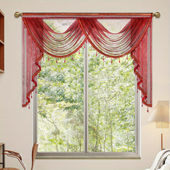 European Style Transparent Sheer Curtain with Rod Pocket
