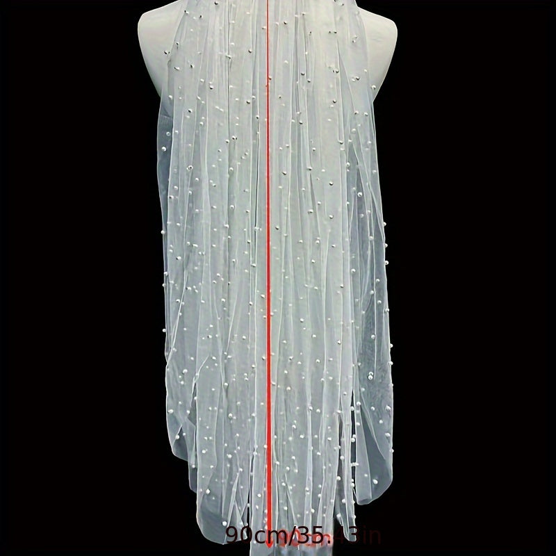 Wedding Veil Tulle with Flocked Polka Dots Hair Accessory