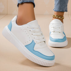 Women's Lightweight Solid Skate Shoes Low Top Lace Up Sport Shoes