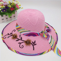 Breathable Sun Hat Ribbon Bowknot Decor Bucket Hat Women