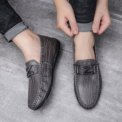 Men's Slip On Loafer Flat Shoes Brown Grey