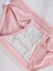 3pcs Contrast Mesh Briefs Soft & Comfy Stretchy Intimates Panties