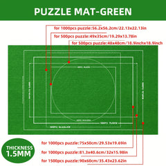 Large Non-Slip Jigsaw Puzzle Mat - Fits 1500pcs - Green