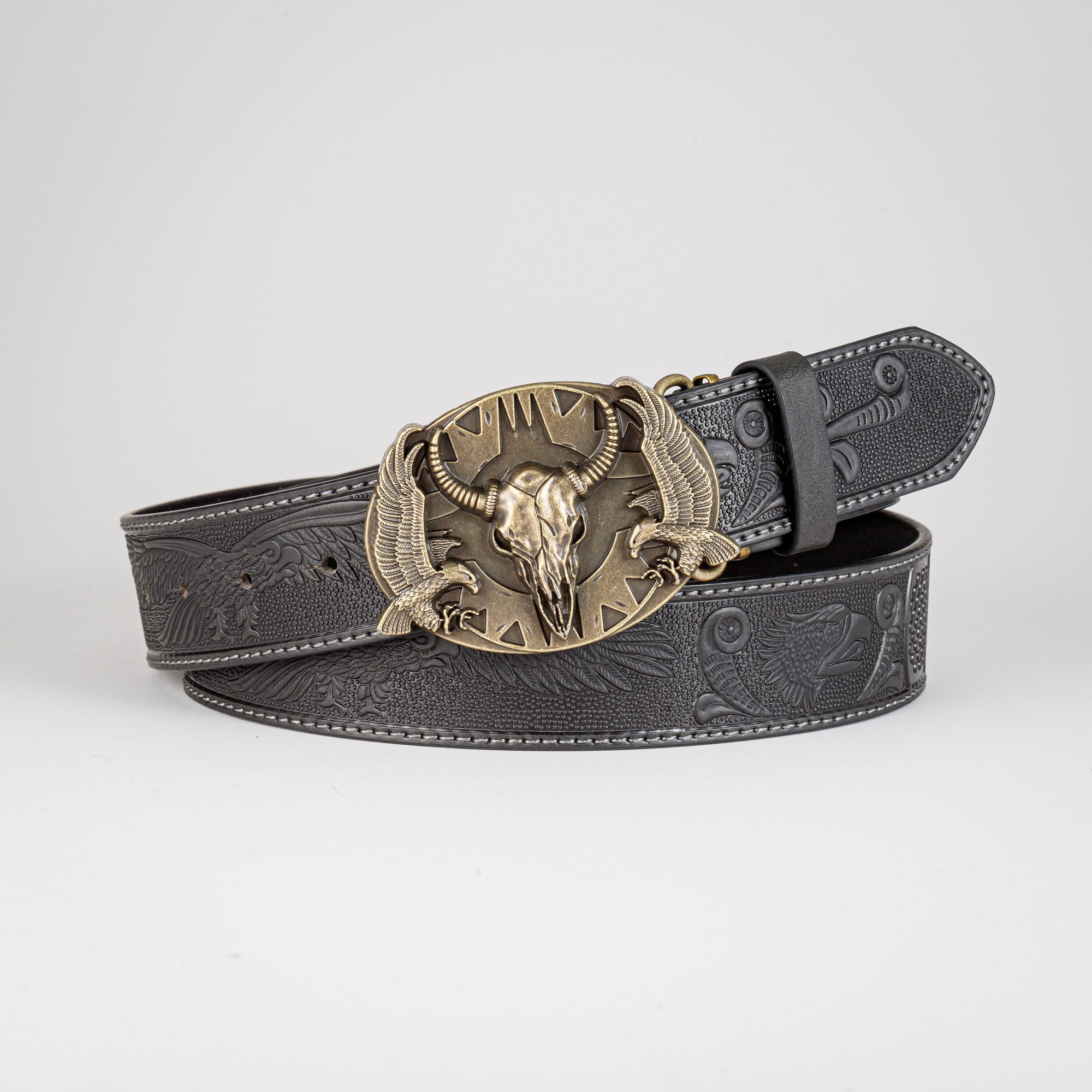 Men's Casual Bull Head Buckle Belt Decorative Accessories