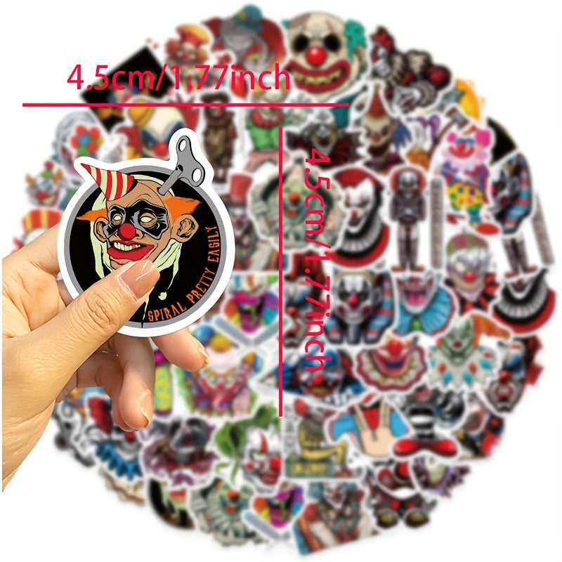 50pcs Horror Joker Vinyl Stickers for Water Bottles Laptops Mobile Phone