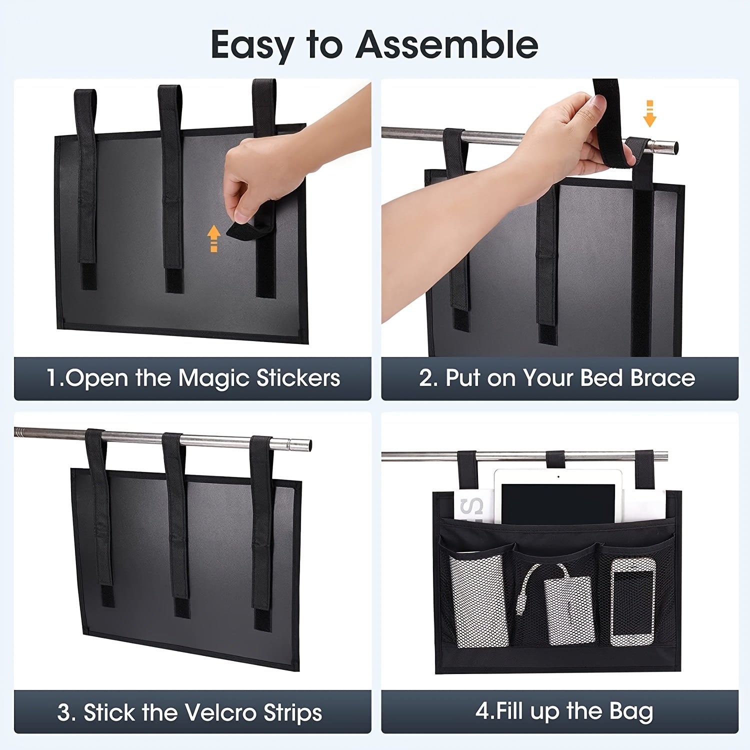 Bedside Caddy for Bunk Hospital Beds Camp Baby Bed Rails Dorms & Strollers