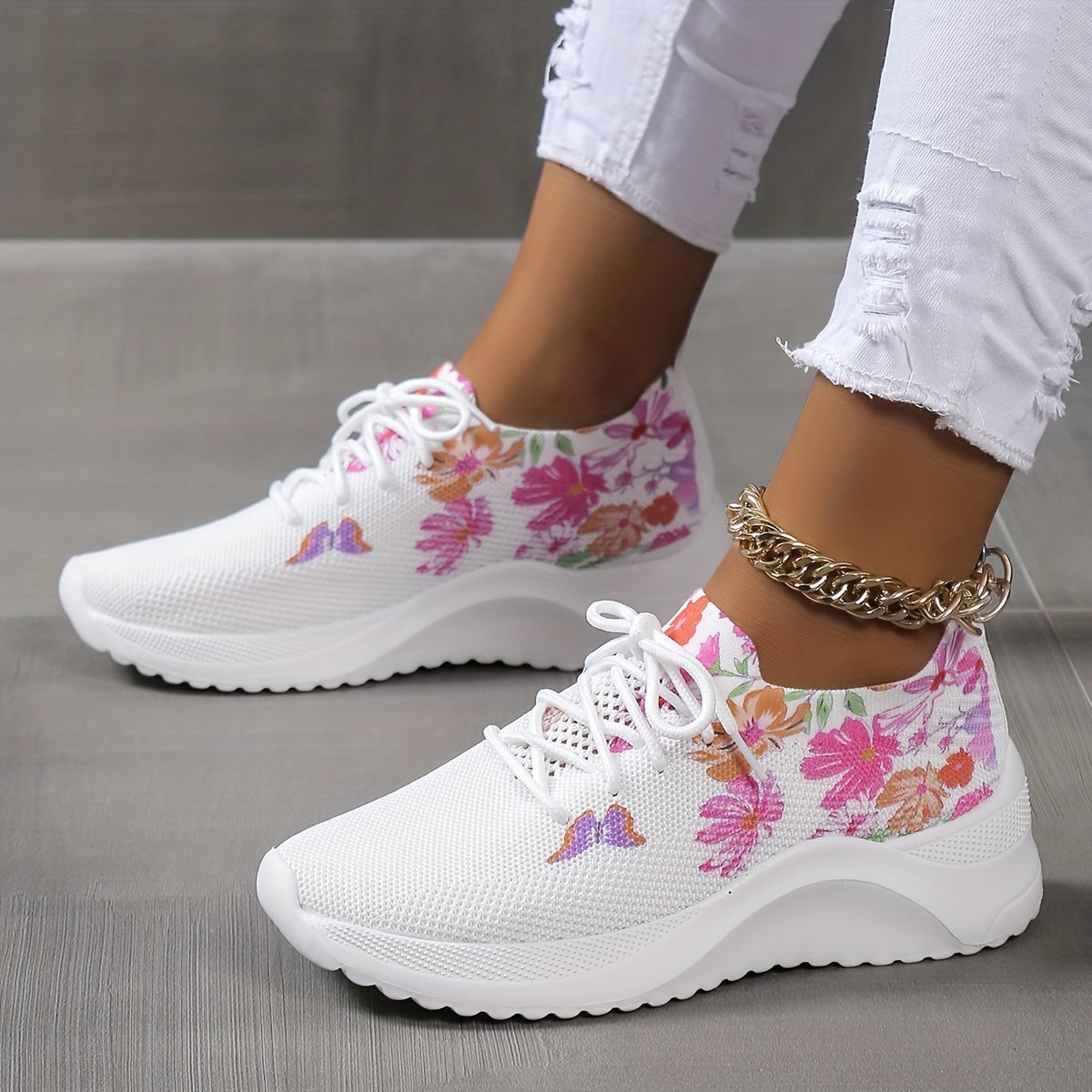Butterfly & Flower Pattern Soft Sole Woven Shoes