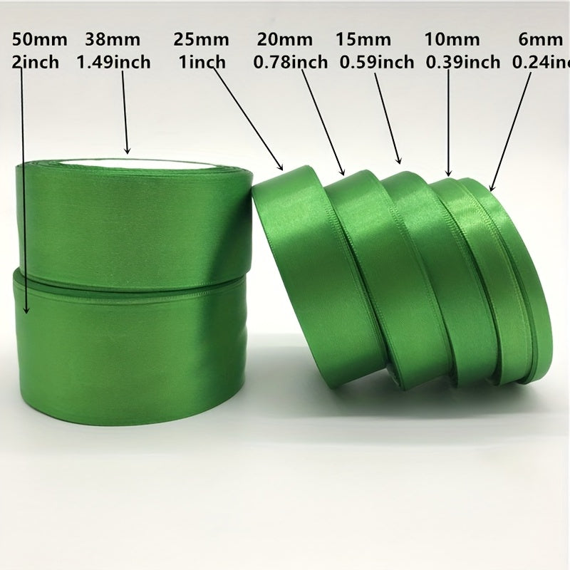 25yd Green Silk Satin Ribbon Bow Craft Wedding Decoration DIY Christmas