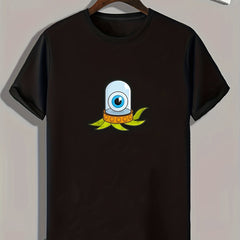 Cartoon Eye Print Men's Graphic Tee - Casual Summer T-shirt