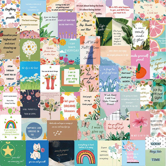 52pcs Inspirational Waterproof Vinyl Decals for Water Bottle Laptop