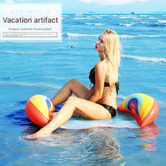 Inflatable Water Hammock with Backrest - Pool Party and Sun Relaxat