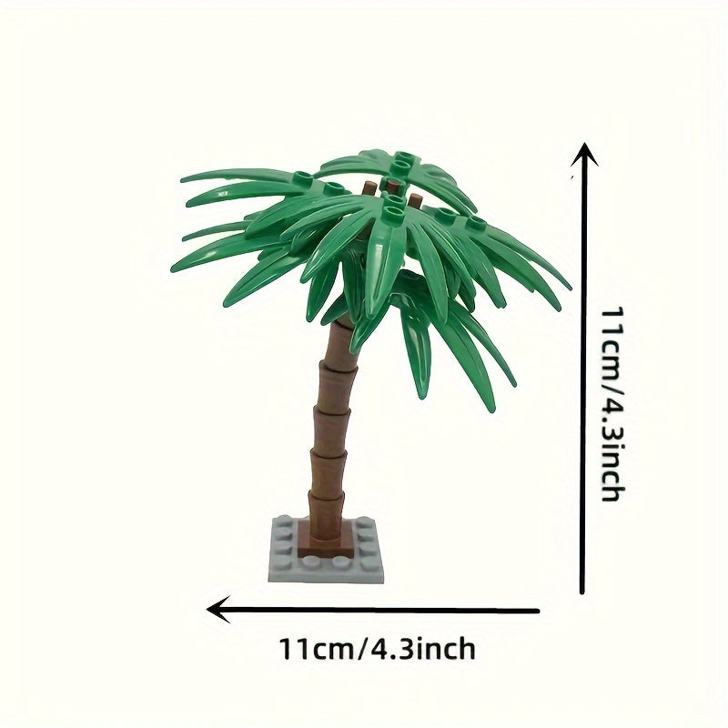Beach Palm Tree Coconut Tree Building Block Plant Scene Set