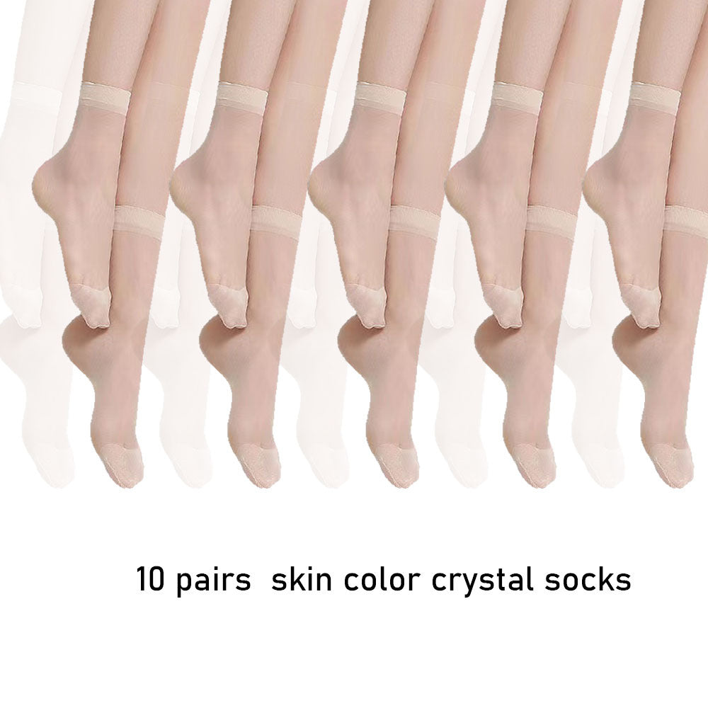 10 Pairs Sheer Short Socks Lightweight Anti-Snag Women's Stockings