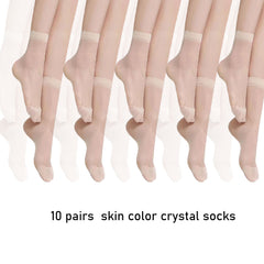 10 Pairs Sheer Short Socks Lightweight Anti-Snag Women's Stockings