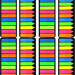 Neon Arrow Sticky Index Tabs, 1200/1600 Pcs