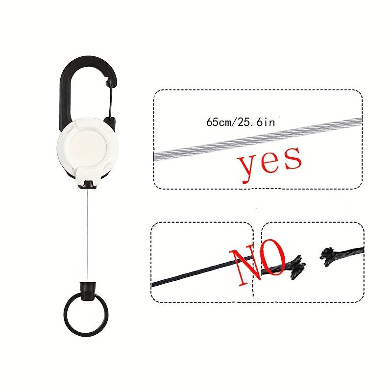 Round Carabiner Backpack Buckle Retractable Rebound Sports Keychain