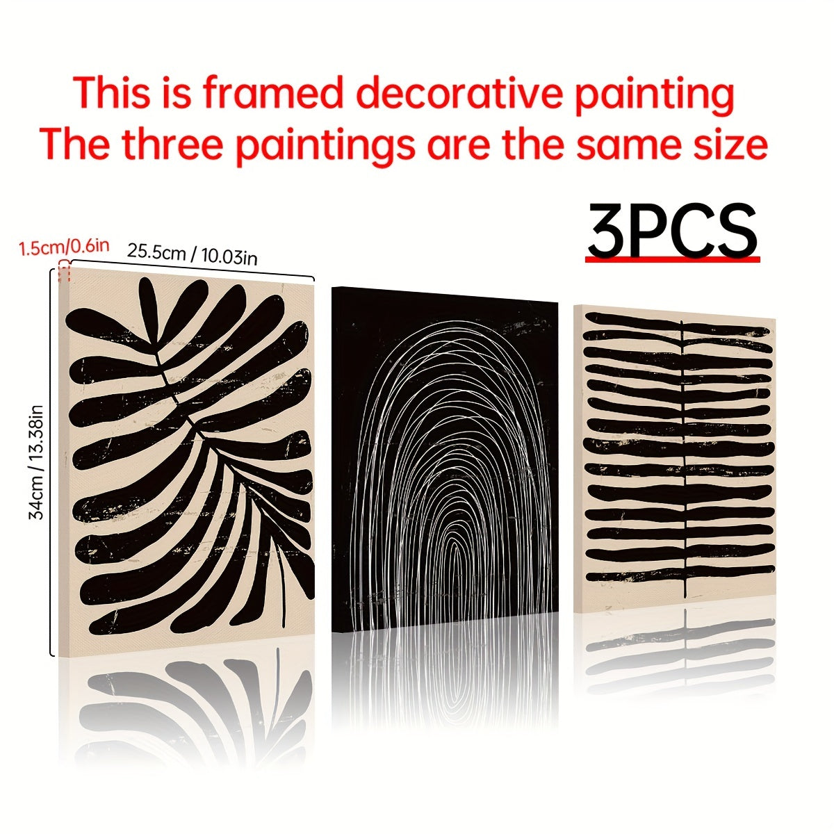 3pcs Boho Dark Yellow Plant Canvas Prints