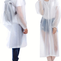 Reusable Portable Rain Poncho With Hood for Outdoor Activities