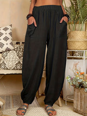 Baggy Harem Pants Casual Loose Elastic Waist Pants Women's Clothing