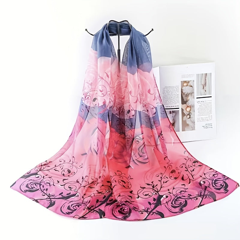 Breathable Scarf Silk Like Shawl Soft Long Scarf