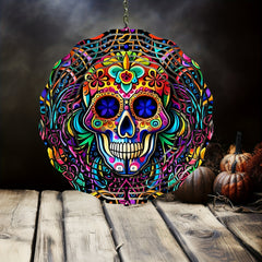 1pc Skeleton 3D Wind Spinner Halloween Outdoor Hanging Spinner Art