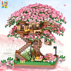 Cherry Bonsai Tree Building Set - Mini Blocks Sakura Tree House