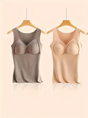 2pcs Sleeveless V Neck Top Women's Lingerie & Sleepwear