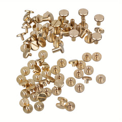 40pcs Copper Yellow Belt Screw Kit Flat Head Screws for Woodworking