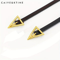 Triangle Pin Leather Belt for Women