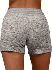Letter Print Drawstring Shorts Casual Dual Pockets Summer Women's Clothing