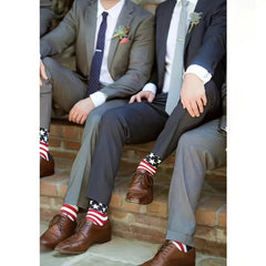 Men's American Flag Crew Socks x2 - Breathable & Comfy