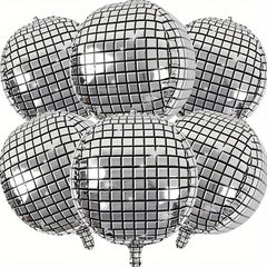 2 Pcs Laser Silvery Golden 4D Ball Aluminum Film Balloon Disco Party Balloon