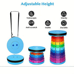 Portable Folding Stool Sturdy Retractable Camping Hiking Garden BBQ