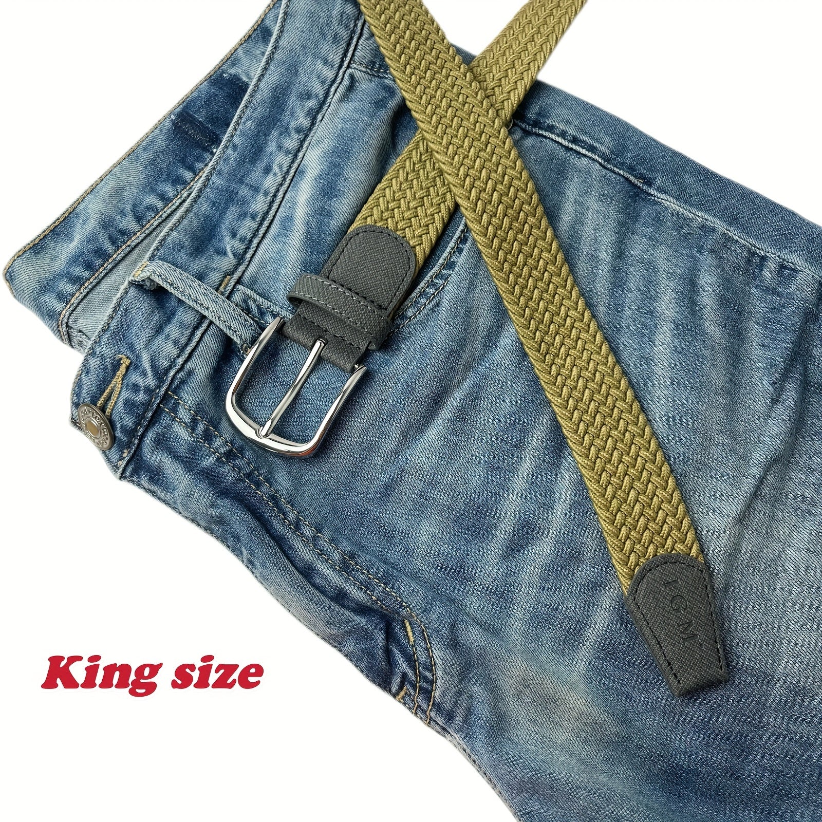 Elastic Braided Belt Pin Buckle Casual Jeans Pants Belt