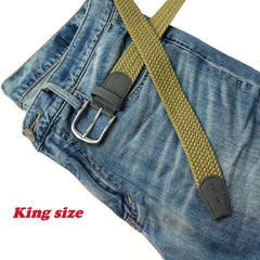 Elastic Braided Belt Pin Buckle Casual Jeans Pants Belt