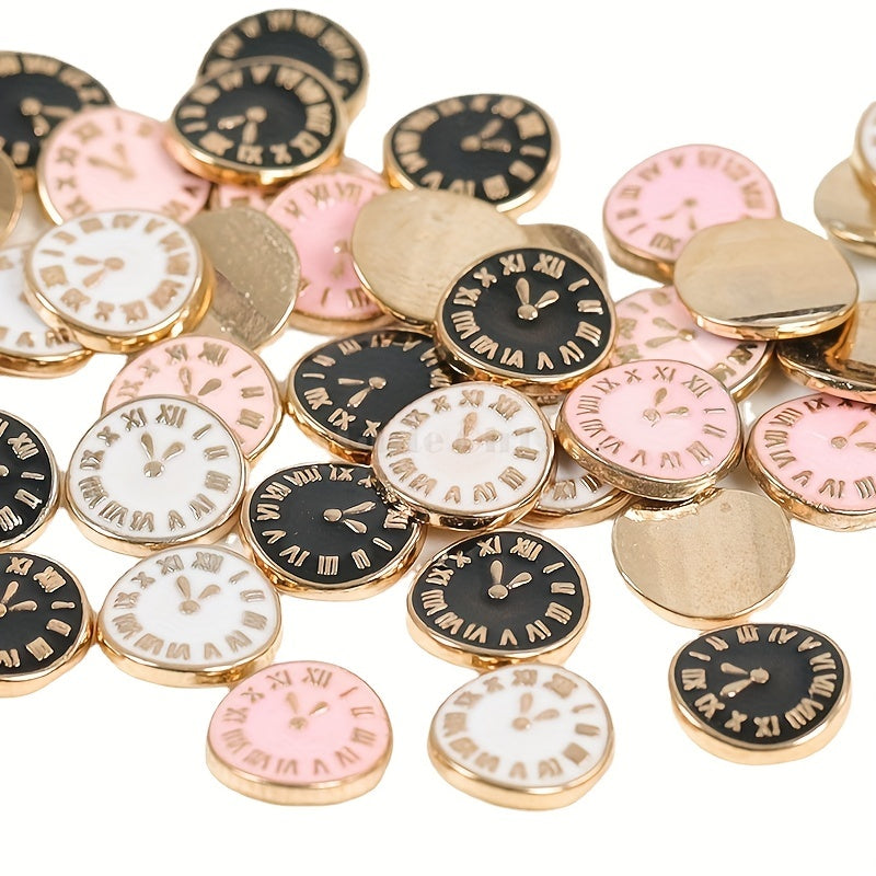 10pcs Alloy Clock Nail Art Charms Flat Back DIY Nail Salon Accessories