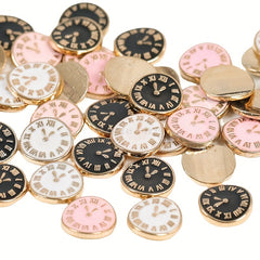 10pcs Alloy Clock Nail Art Charms Flat Back DIY Nail Salon Accessories
