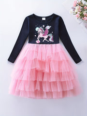 Girls Unicorn Party Princess Tutu Dress 3-8 Years