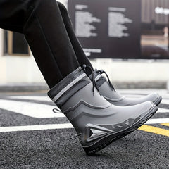 Men's PVC Rain Boots Slip On Waterproof Comfy Rain Shoes