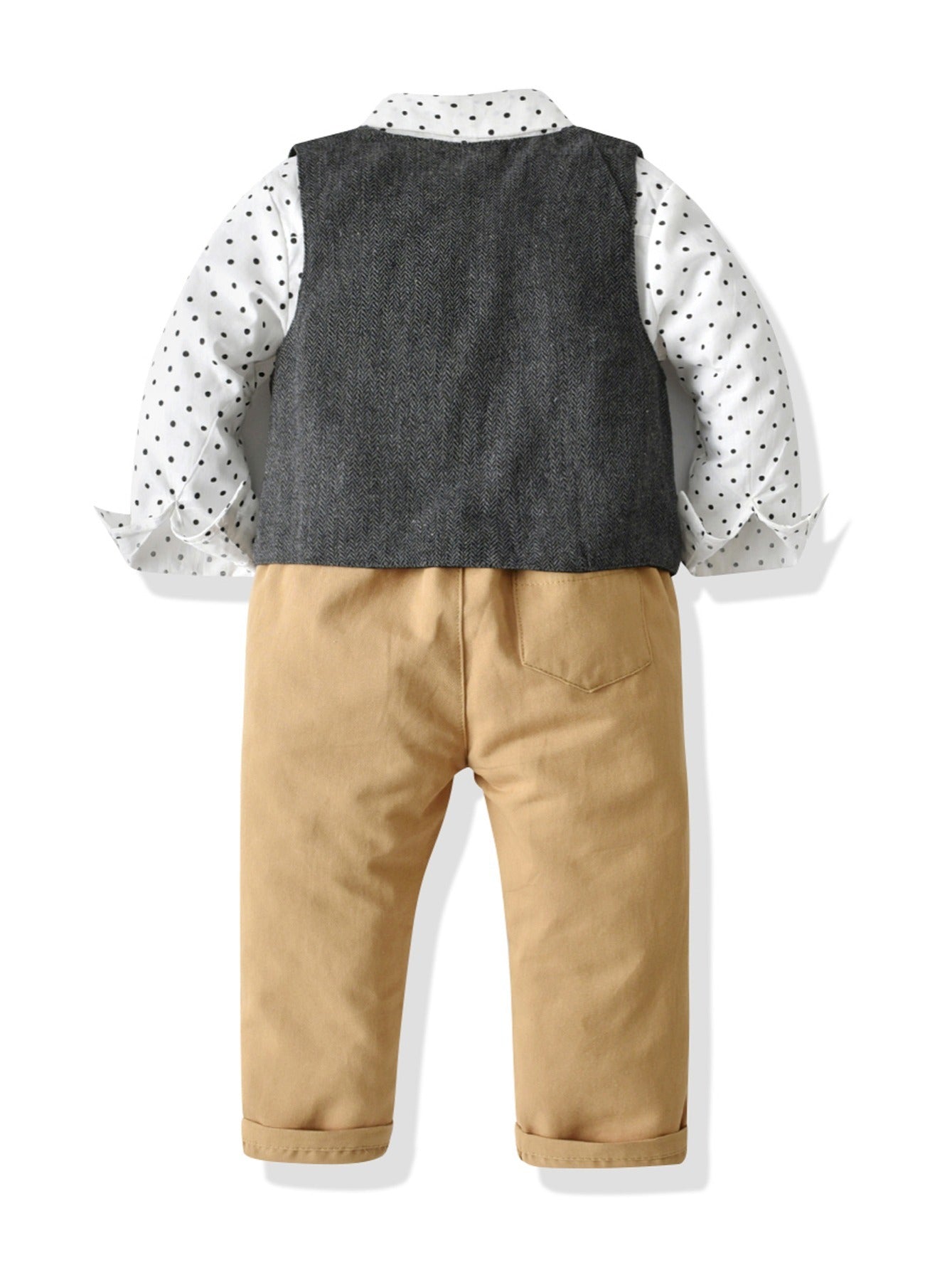 Boys Gentleman Outfit Button Up Shirt Pant Vest