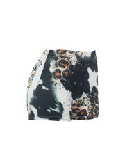 Letter & Truck Print Skinny Shorts
