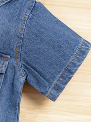 Baby Boys Denim Romper Short Sleeves Comfortable Baby Summer Clothes