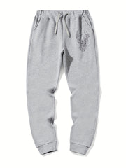 Geometric Deer Pattern Drawstring Joggers Men's Sweatpants