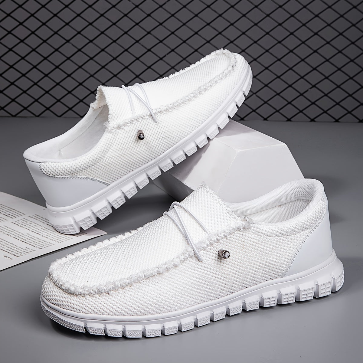 Men's Vintage Style Loafer Shoes Solid Slip On