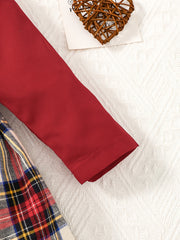 Plaid Patchwork Winter Vintage Windbreaker Dress for Toddler Girls